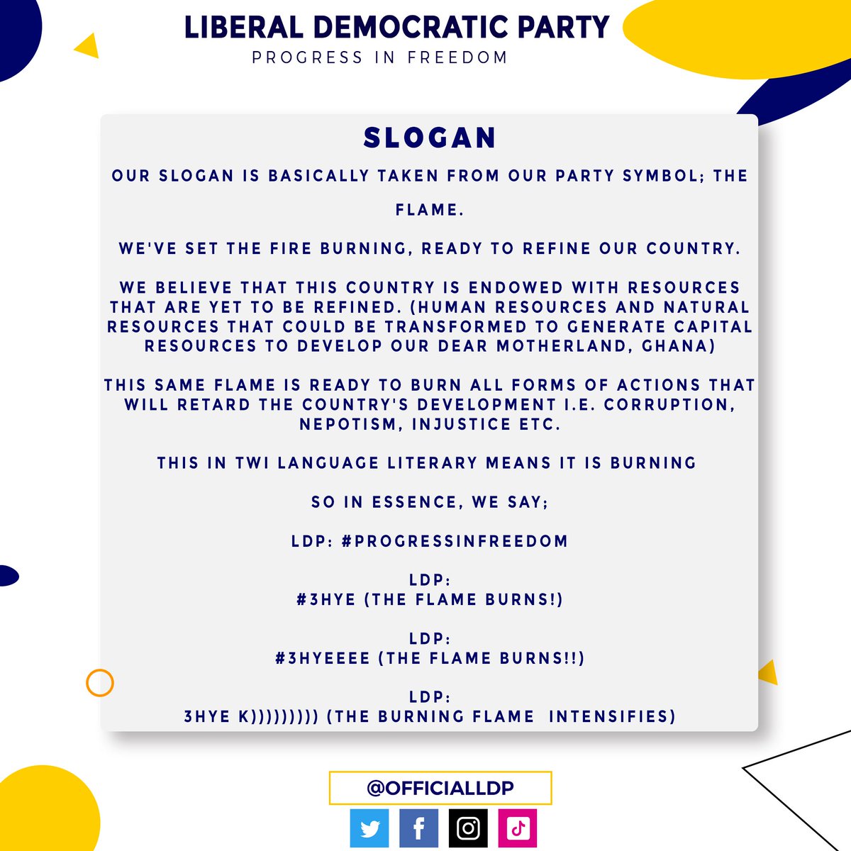 officialLDP_'s tweet photo. We are official !! This is who we are and what we stand for.

#ProgressInFreedom
#3hye🔥
@TDzineku @kodwoboateng @KodwoBoateng1 https://t.co/ujIOtix2y3