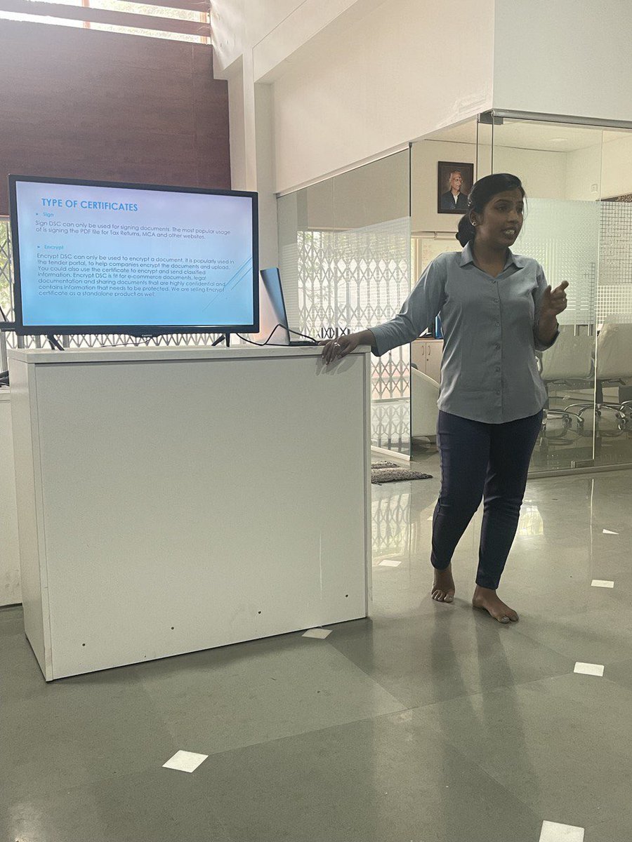 Spaysocial's tweet image. #SPAYPramiti Session on Digital Signature Certificate by Ms. Nikita Shinde. 

DSC is one of the most relevant part in practice. She explained about various types of #DSC, How to get DSC? How to attach it? The basic system requirements like #emsigner drivers etc

Fantastic session