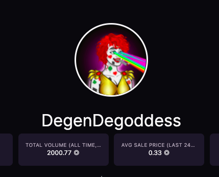 DeGoddessesNFT's tweet photo. Over 2000+ SOL trading in just last 15 hours or so. And that too, organically 😎

Community is king 👑

Dropping the first-ever meta tonight in SOL. Watch this space out 🚀 | Not your average degen mint anon ⚔️

#Solana #SolanaNFT #SOL https://t.co/XdTaRMjwK0