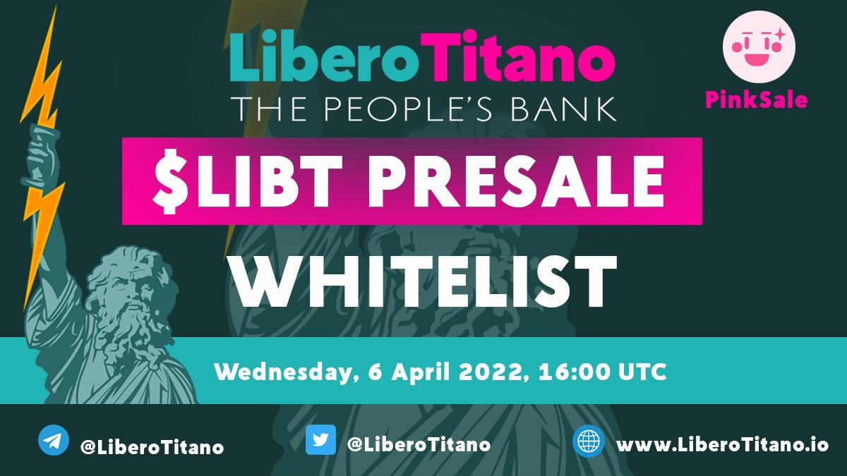 Churr0swap's tweet photo. ⚡️Attention‼️ NEW Presale Date!⚡️

If you missed out #Libero and #Titano make sure you join the presale for LiberoTitano $LIBT. Highest fixed APY locked at 480,000%   Get ready for #pinksale at Wednesday 6 April 16.00UTC ✔️KYC Verified

https://t.co/8fMcLrnIi3 https://t.co/RoDWuOt7uR