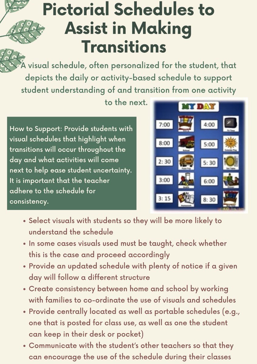 AddedResearch's tweet photo. Improve transitions through the use of picture schedules. See our latest #EdGuide (downloadable infographic and text version here: https://t.co/pD5iUYn626) https://t.co/tP3bK5p8GQ