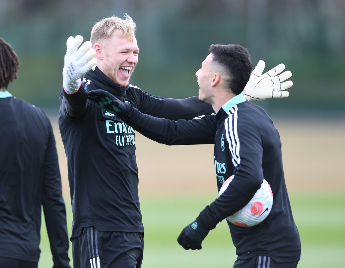 ChrisWheatley's tweet photo. Aaron Ramsdale training ahead of tomorrow's game. #AFC https://t.co/cYy0Tpdmep
