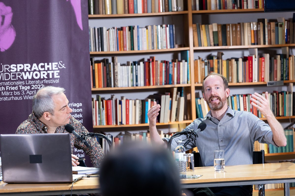 Alle FOTOS 📷 von TAG 4 der Erich Fried Tage 2022 sind auf unserer Facebook-Seite zu finden: facebook.com/erichfriedtage 📚 (Fotos (c) Lukas Dostal / Literaturhaus Wien) <a href="/G_Arriaga/">Guillermo Arriaga</a> <a href="/KlettCottaTweet/">Klett-Cotta</a> <a href="/carlsen_verlag/">Carlsen Verlag</a> #friedtage22