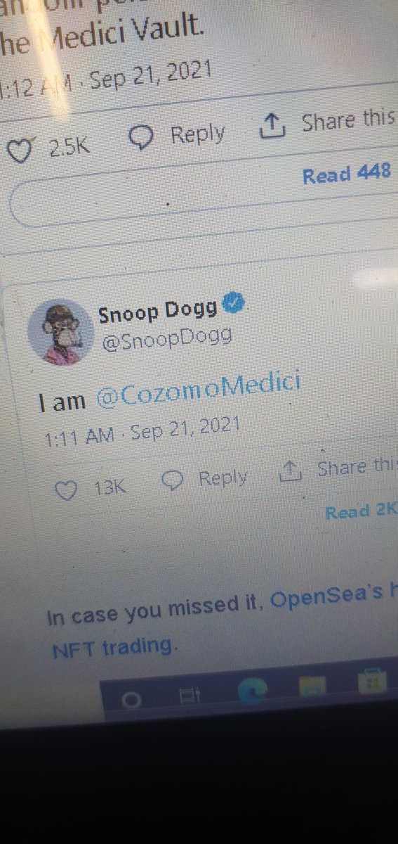lazydebts's tweet photo. @TurkeysNfts @NFTLAlive @CozomoMedici @SnoopDogg is @CozomoMedici https://t.co/RDCzEbC5vL