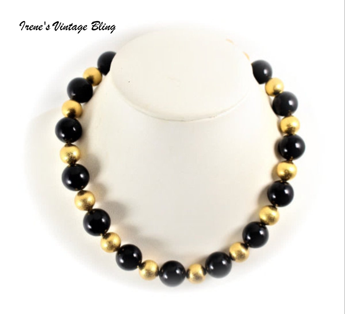 Vntgbling's tweet photo. Excited to share the latest addition to my #etsy shop: Vintage Necklaces Necklaces for Her Talbots Gold Foiled Black Lucite Bead Collar Necklace Item CB 100227 https://t.co/lCZZAMj7aM #gold #black #no #toggle #necklace #vintage #vintagejewelry #vintagenecklace #stateme https://t.co/CcRO6vMGpV