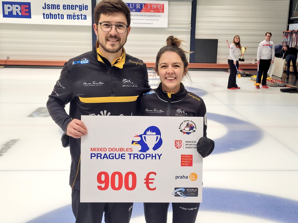 🥈 Second place but still smiling.

🇨🇿 Congratulations to Paul/Paulova for winning the event and for a fun game. And thanks to Czech curling for a great competition.

🌎 Next up for us is the World Mixed Doubles Championships in Geneva starting on 23rd April! 

#lovecurling