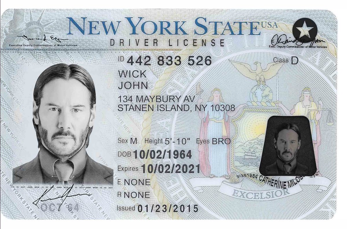 safe_with_cyrus's tweet image. Monetization is a key stage of ID theft. Cyrus’s research team has detected an underground service that offers high-end digital documents based on leaked #PII that can be used to conduct different attacks.

Here is a sample John Wick NY DL:

#ThreatIntelligence #CyberSecurity