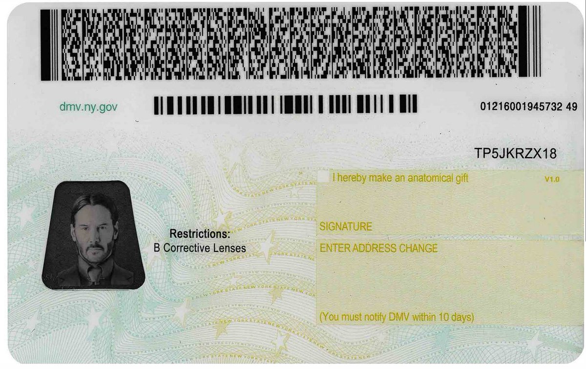 safe_with_cyrus's tweet image. Monetization is a key stage of ID theft. Cyrus’s research team has detected an underground service that offers high-end digital documents based on leaked #PII that can be used to conduct different attacks.

Here is a sample John Wick NY DL:

#ThreatIntelligence #CyberSecurity