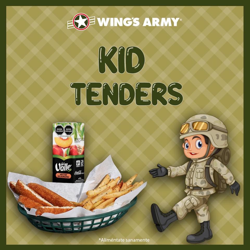 wingsarmymzo's tweet photo. Ven a disfrutar con tu #tropa la comida en el #cuartelgeneral, para la #infanteria tenemos el #kidtenders, tienen que probarlo!!! @wingsarmymzo https://t.co/vPnWwVokFQ