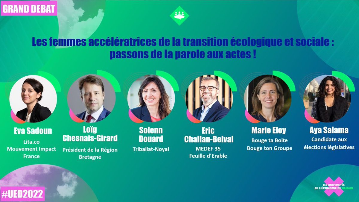 marieeloyfdeb's tweet image. #UED2022 
Les femmes accélératrices de la transition écologique et sociale : passons de la parole aux actes ! 

Rendez-vous ce lundi 4 avril à #Rennes