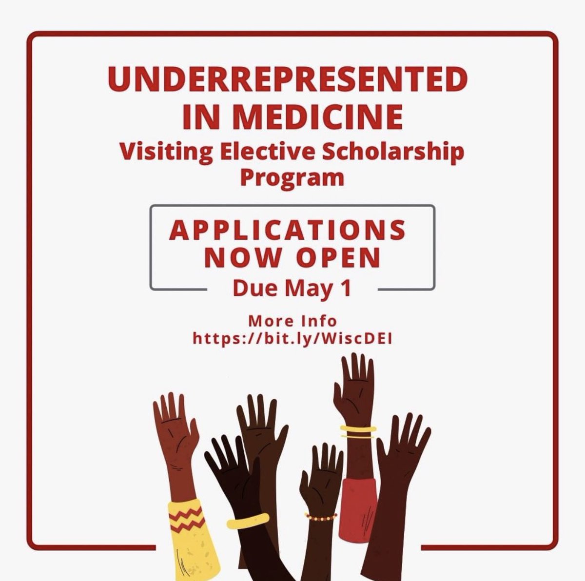 Wisconsin Otolaryngology-Head & Neck Surgery (@wiscotohns) on Twitter photo If you are:
✔️an aspiring otolaryngologist
✔️MS3-4
✔️underrepresented in medicine
✔️want $4,000 for a 4-week sub-I
… apply to our visiting scholarship & spend 4 weeks with us this summer! tinyurl.com/2p8eamub
<a href="/futureENTres/">Future ENT Residents</a> <a href="/TheAuricle_Oto/">The Auricle</a> <a href="/BlackWomeninOto/">Black Women in Otolaryngology</a> <a href="/headmirror_com/">Headmirror.com</a> If you are:
✔️an aspiring otolaryngologist
✔️MS3-4
✔️underrepresented in medicine
✔️want $4,000 for a 4-week sub-I
… apply to our visiting scholarship & spend 4 weeks with us this summer! tinyurl.com/2p8eamub
<a href="/futureENTres/">Future ENT Residents</a> <a href="/TheAuricle_Oto/">The Auricle</a> <a href="/BlackWomeninOto/">Black Women in Otolaryngology</a> <a href="/headmirror_com/">Headmirror.com</a>