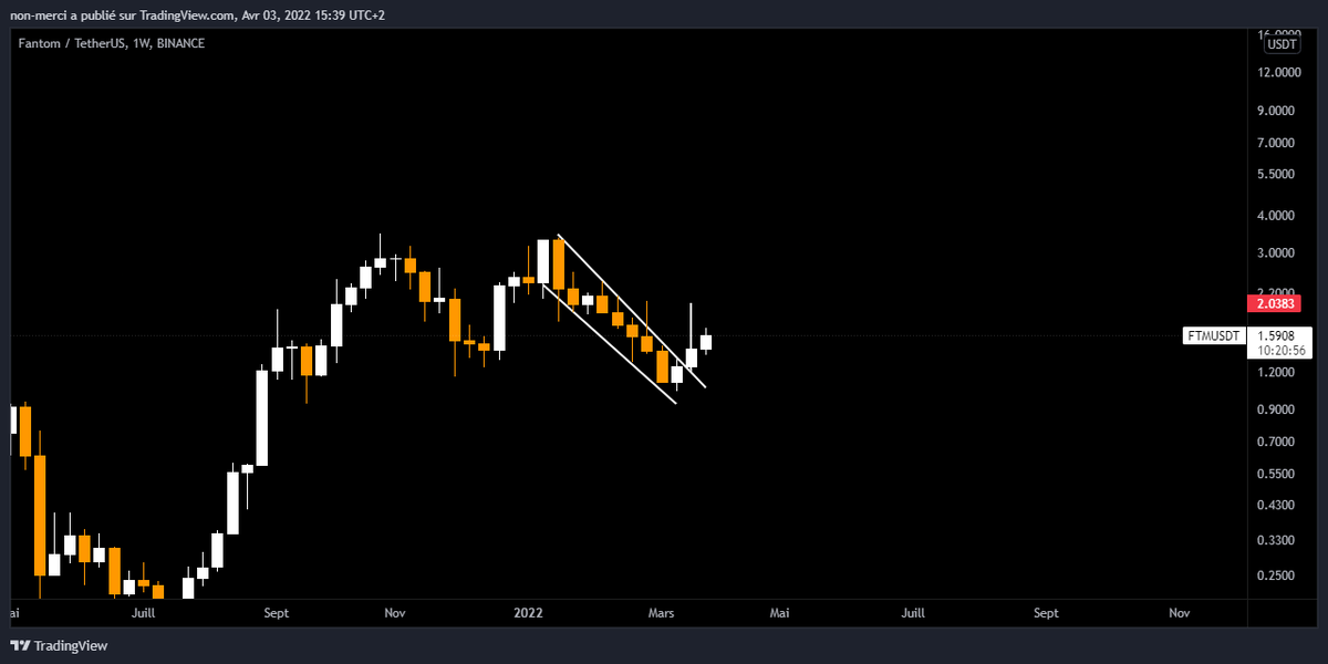 ACIofficiel's tweet photo. $FTM a cassé son bull-flag, target : 2 $ https://t.co/oRTgoO8ZVu