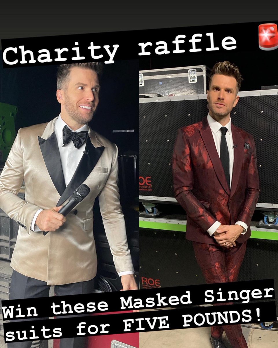Joel Dommett (@joeldommett) on Twitter photo You can win one of these two <a href="/joshuakanebespk/">Joshua Kane</a> suits for £5! All proceeds go to <a href="/BrainTumourSupp/">Brain Tumour Support 💙</a>
Click on the link in my bio for the details. Last year we raised £16k - let’s beat it this year! The suits are LUSH. You can win one of these two <a href="/joshuakanebespk/">Joshua Kane</a> suits for £5! All proceeds go to <a href="/BrainTumourSupp/">Brain Tumour Support 💙</a>
Click on the link in my bio for the details. Last year we raised £16k - let’s beat it this year! The suits are LUSH.
