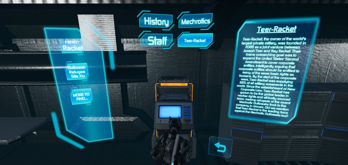 // 4 / 5 //
// who will you be working for //
// entry [TEER-RACKET] //

// more coming soon //
//#indiedev #indiegame #gamedev #scifi #gaming #Android #Apple //