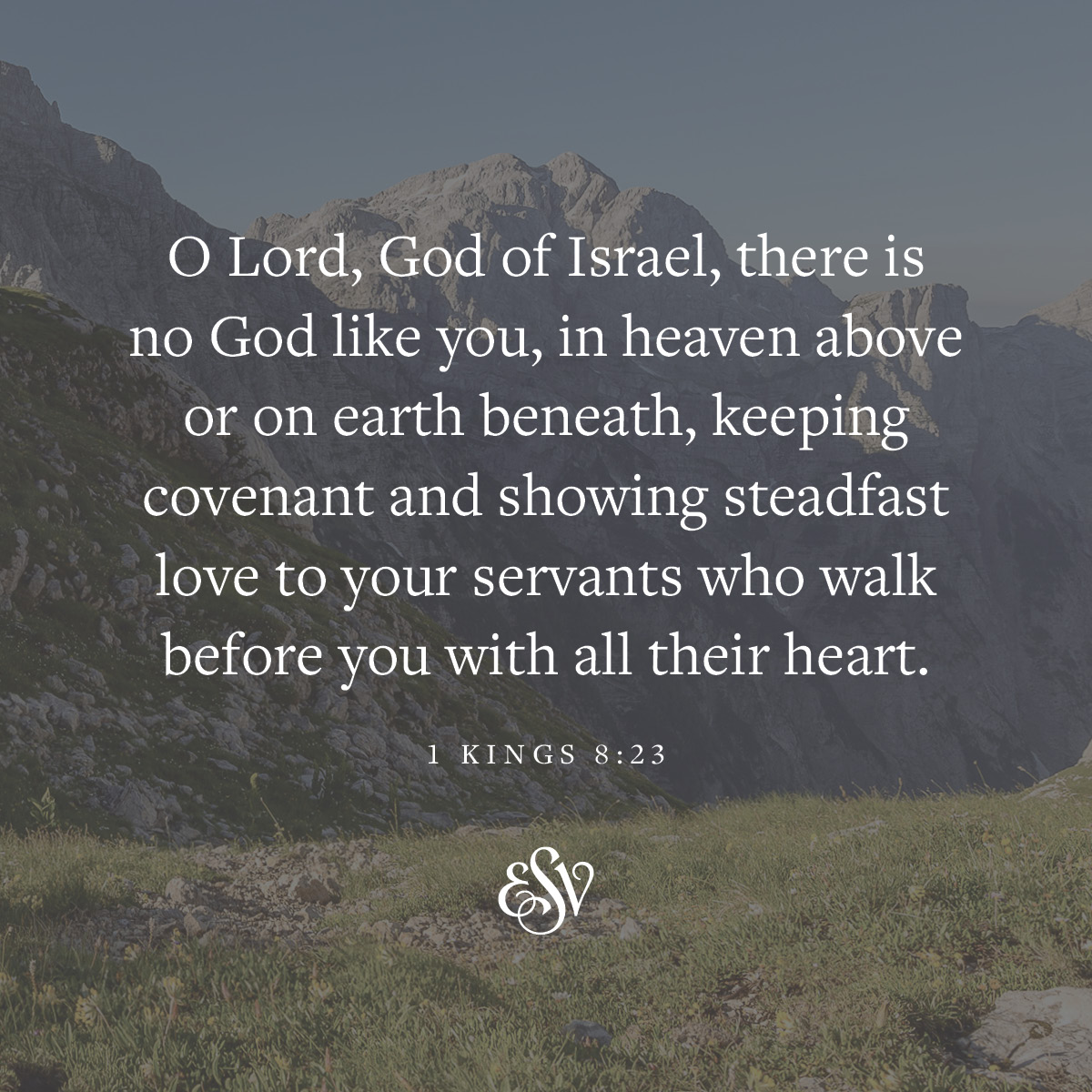 crossway's tweet photo. "O Lord, God of Israel, there is no God like you, in heaven above or on earth beneath, keeping covenant and showing steadfast love to your servants who walk before you with all their heart."
—1 Kings 8:23, https://t.co/PKwMaugyaq

#ESV #Bible #VerseoftheDay #1Kings https://t.co/7jQdcuB8BO