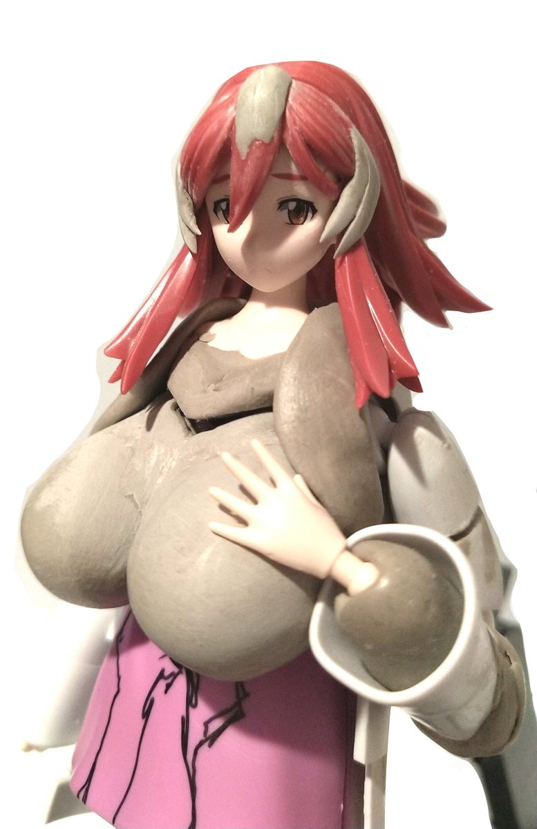 姫の表情 怒り眉モールドしか付いてない顔を削れば困り顔をデカール貼って作れるんですが 

この顔もバンダイえくぼ口周りを削って整えてあるとはいえ
…かなり可愛くないですか爆乳困り顔姫

ドヤ顔よりこの表情パケに使えばよかったのに
#境界戦機 