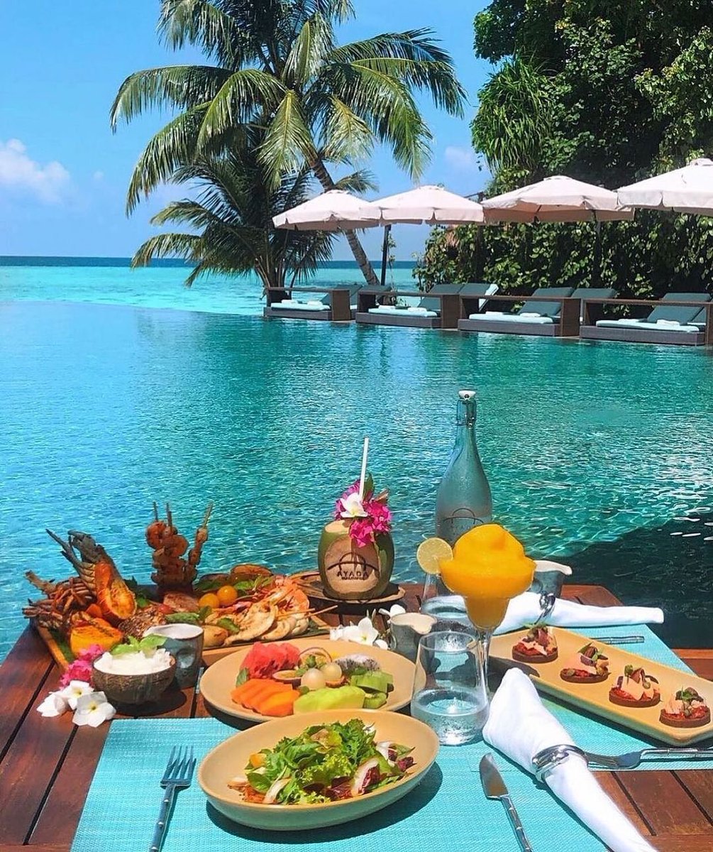 viewsoff's tweet photo. Breakfast in Maldives. https://t.co/E21TylDLRl