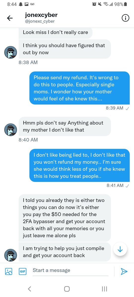 Dani5455's tweet photo. @Sadiq41329744 @jonexc_cyber is a scammer. Please retweet this https://t.co/qnnIt0Yzfp