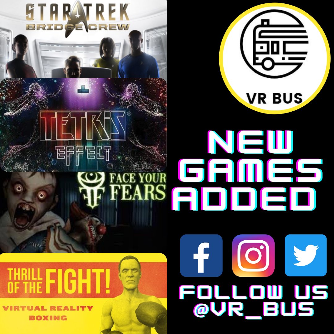 vr_bus's tweet photo. Some new games added to our collection!👾

#VrBus #Tusjames #entertainment #Gaming https://t.co/6btRTeU63C