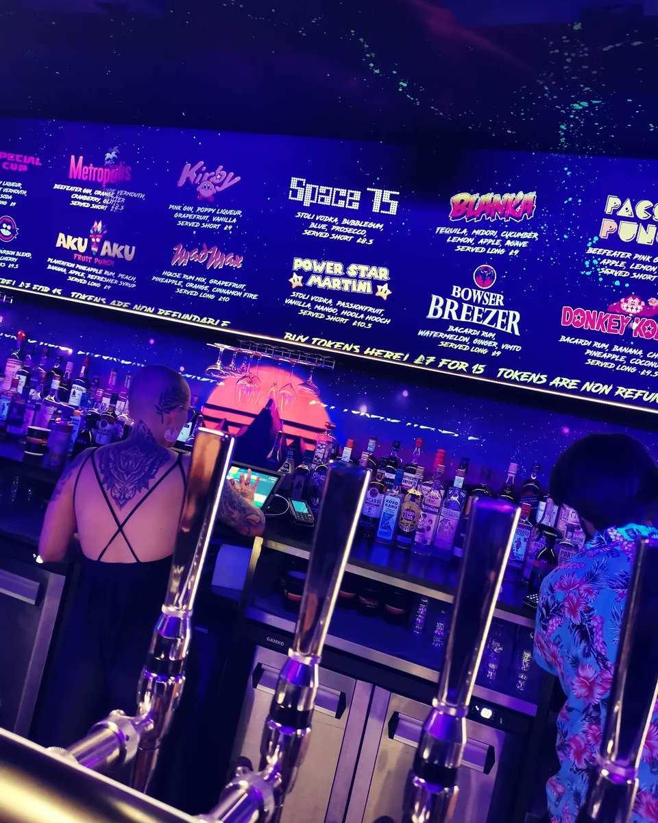 martincpryde's tweet photo. A very fun time with @dvdb21 at the new arcade bar in town @nq64glasgow 🕹️ Good vibes, great cocktails and even better games. My kinda place 💜🙌🏻
#nq64 #nq64glasgow #gamingcafe #gamingbar #arcadegames #retrogames #insertcoins #gamingcocktails #glasgowcitycentre #Glasgow https://t.co/MYLHTDPh7e