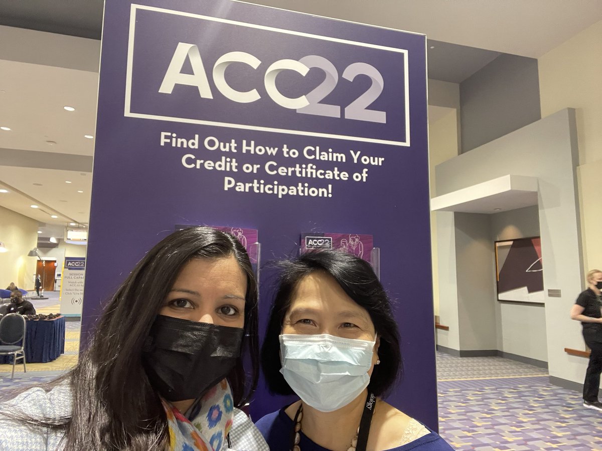 Great to connect with <a href="/ReenaLantinMD/">ReenaLantinMD</a> who has brilliantly led the #ACPC communication and publications workgroup.  If you missed any sessions look to ACC.org post meeting and Dr Lantin will keep you informed!! Want to write? Contact her too!!  #ACC22