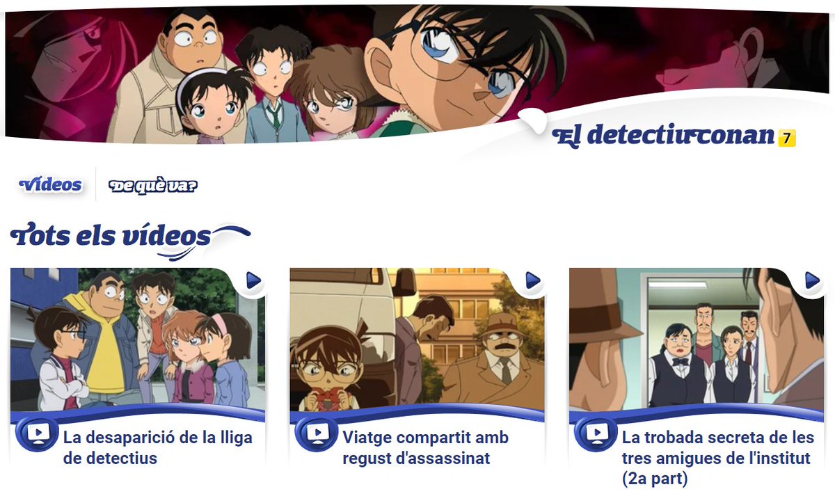 ElDetectiuConan's tweet photo. Hola! Fa unes hores TV3 ha penjat a la pàgina web del Super3 els episodis 920, 921 i 922 d'"El Detectiu Conan". Ara ja els teniu disponibles fins al dissabte que ve. Els podeu veure clicant al següent enllaç: https://t.co/Akn5qvH11r. Agrairia molt un retuit. Gràcies! https://t.co/JjiCT6YPxN