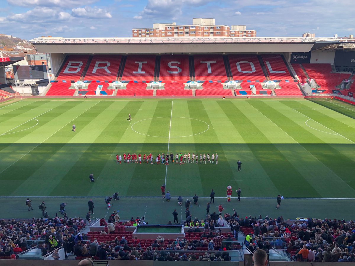Big afternoon at Ashton Gate as Bristol City Women take on Liverpool Women in first v second in the Championship. 5,500 tickets sold, making it the biggest crowd seen in the league.