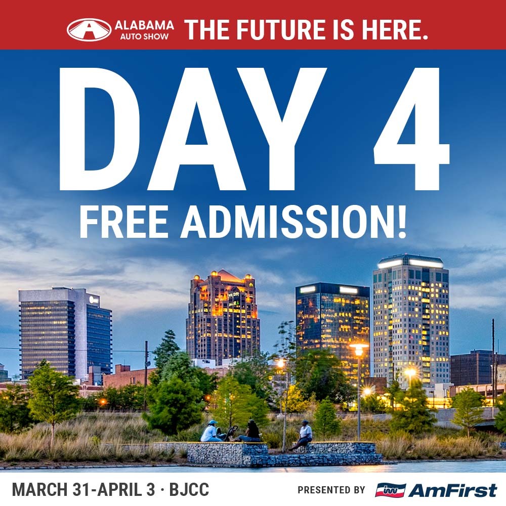 ALAutoShow's tweet photo. 😱 It's the FINAL DAY of the 2022 show at the @BJCC! Admission is free, so stop in for your chance to win a free two-year lease on a new vehicle from a local dealer. Details at the show! Day four opens in just an hour, so get downtown! #AlabamaAutoShow https://t.co/x11fV2tP8m
