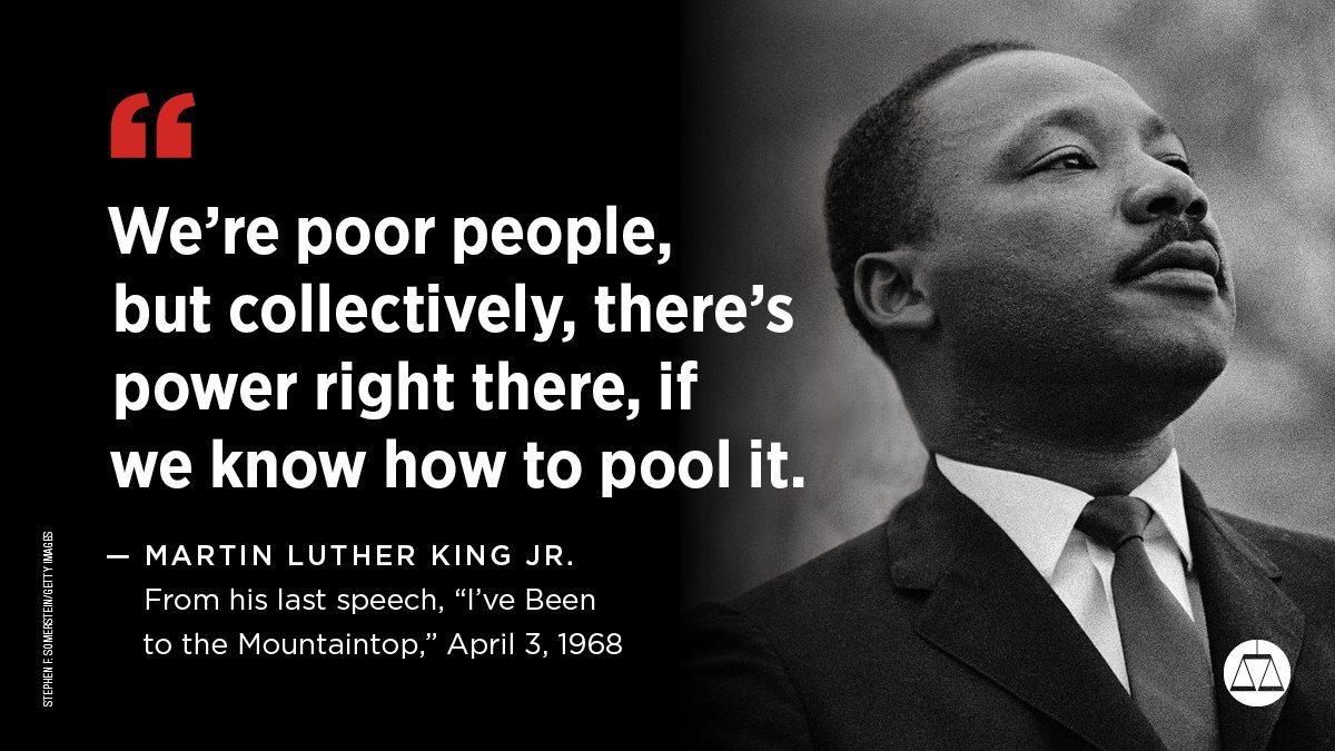 CivilRightsCntr's tweet photo. #OTD in 1968, Martin Luther King Jr. gave his last speech. 

He was in Memphis, Tennessee, supporting a sanitation workers' strike as part of the Poor People's Campaign. He was murdered the next day.

Rest in power, Dr. King! 

#TheMarchContinues https://t.co/CCz6BCo1ys