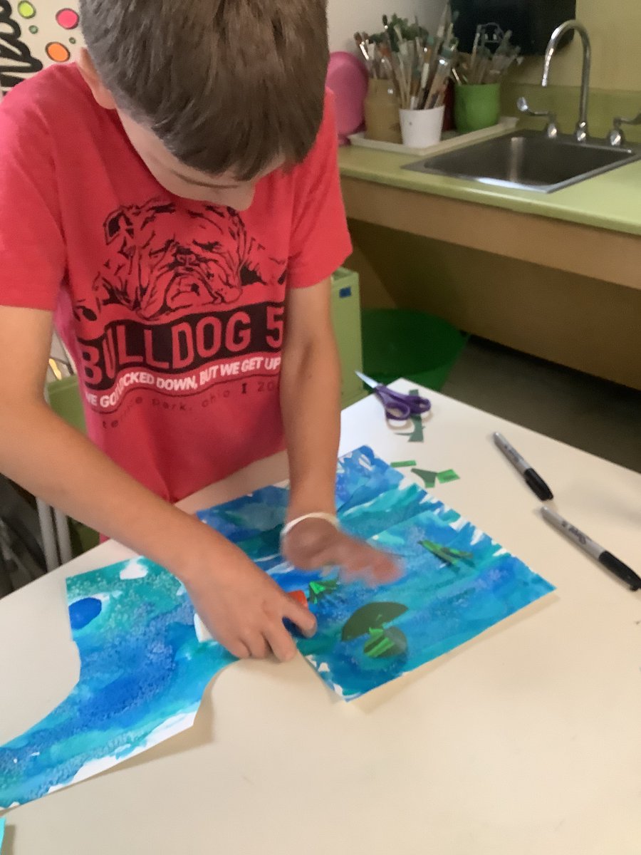 TPE_Hobart's tweet photo. A great start to watercolors inspired by Louis Comfort Tiffany! Fourth Grade Artists can’t wait to show you the finished masterpieces soon! @terraceparkelem @MariemontArts https://t.co/8WiaZfPnvl