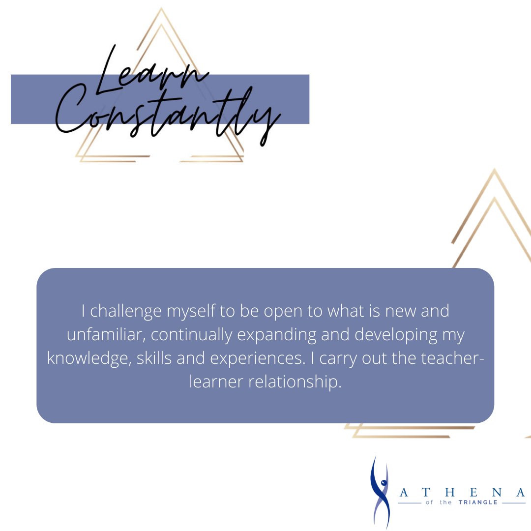 ATHENAtriangle's tweet image. Leaders are humble enough to learn constantly and expand their perspectives. 

What skill would you like to learn for the longest time? 

Allot an hour today to develop a skill, may it be for personal or professional use.  

#AthenaoftheTriangle #ATHENAprinciples #learnconstantly