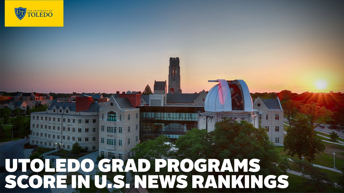 UToledo's tweet photo. ICYMI: The University of Toledo’s graduate programs are recognized among the best in the nation in the new 2023 @usnews Best Graduate Schools rankings! https://t.co/vz2MgNWouM https://t.co/VfrOy10SGL