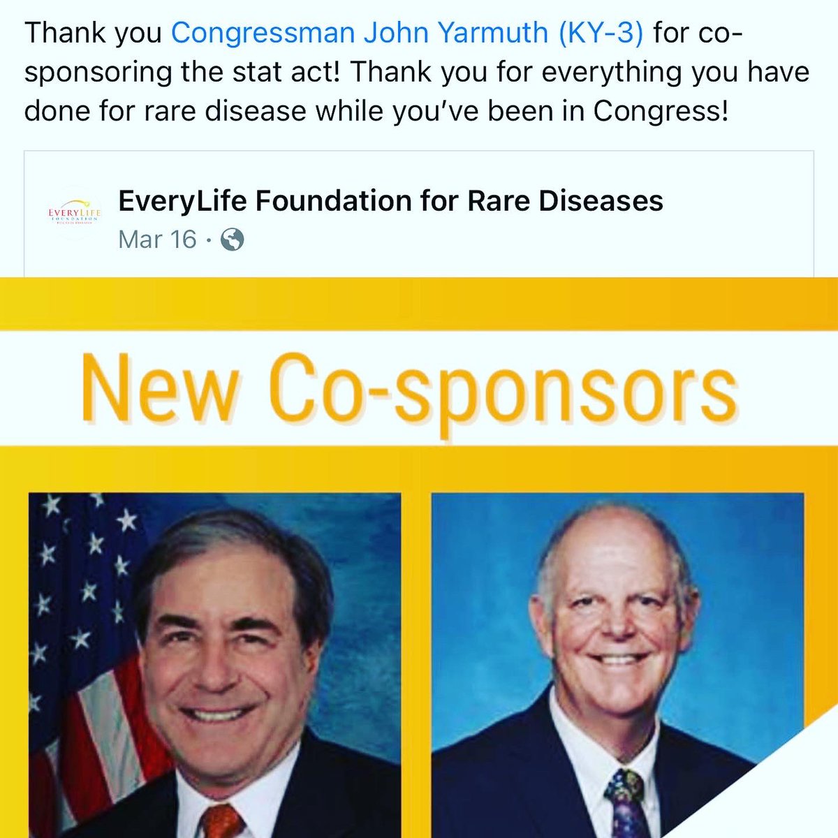 chiploverlou's tweet photo. On behalf of the 25-30 million Americans 🇺🇸! That’s 1/10 … or 1/4 on every elevator … 4/10 on every bus … Thank you @RepJohnYarmuth !! @RareAdvocates @sportssammy05 @EveryLifeOrg #statact https://t.co/8II4B6zy6K