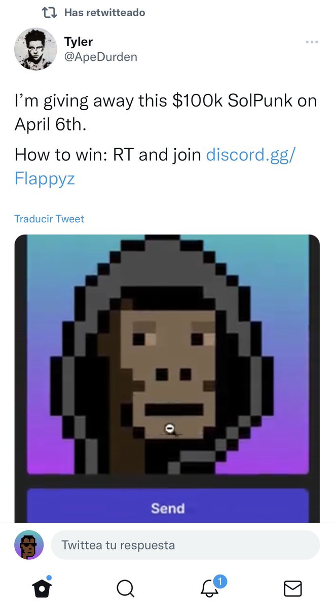Das_pcv's tweet photo. @ApeDurden Done!! Blade Punk wishes you success with flappyz. https://t.co/uPRrpX9HtF