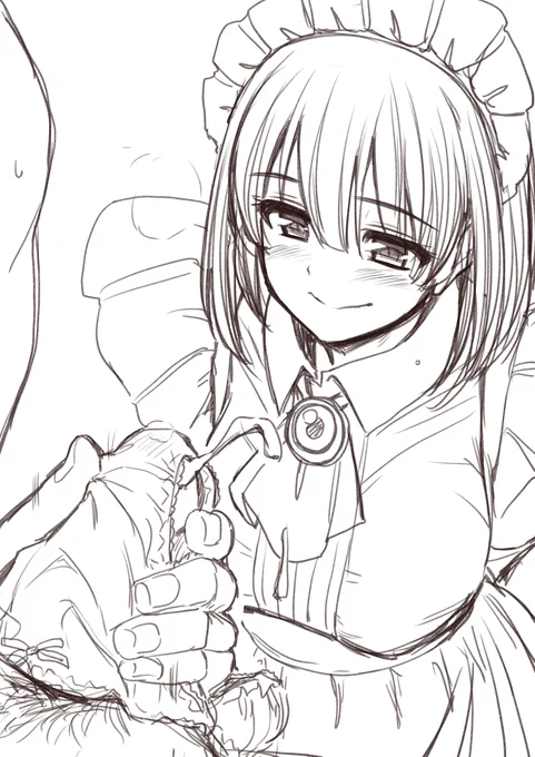 目の前で使うのが条件で毎晩おぱんつを貸してくれるメイドさん。 