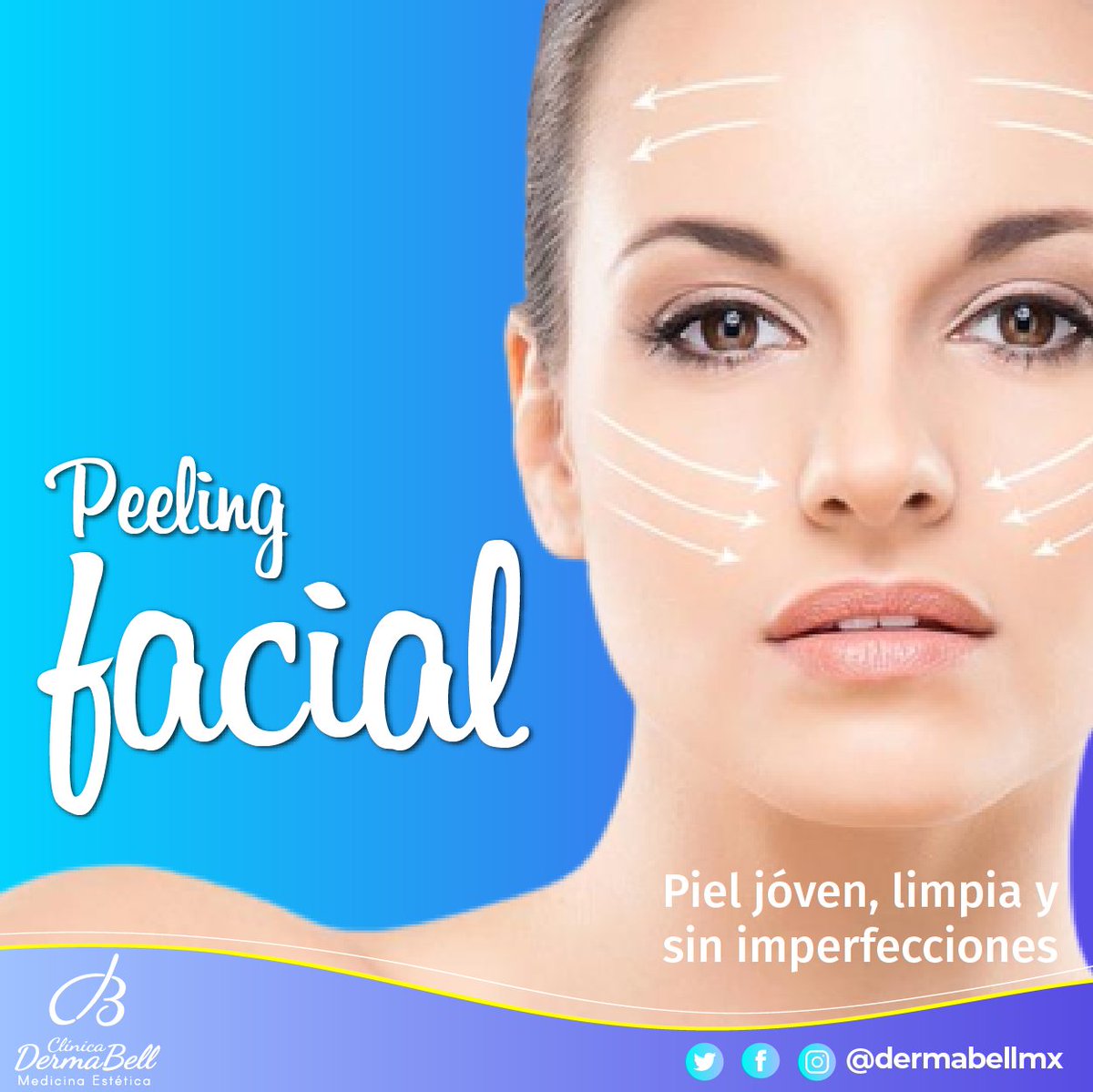 dermabellmx's tweet photo. Con nuestro tratamiento de #peeling, consigue una disminución de las arrugas, una piel rejuvenecida y bien hidratada, con una secreción correcta de grasa y una buena consistencia y luminosidad. https://t.co/YPK7uQfpXH