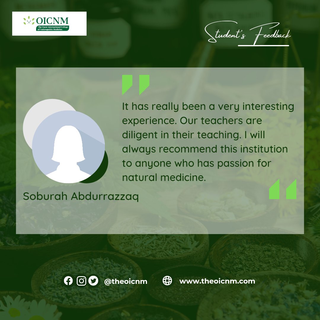 theoicnm's tweet photo. After the first semester of Natural Reproductive and Infertility Medicine (NARIM) Batch A'2022, we received some feedback from our students.

Don't forget to apply for scholarship.
Link in the bio 🔗

#naturopathic #naturopathicdoctor #naturopathicmedicalstudent #futurend https://t.co/5ZtdoBPnnU