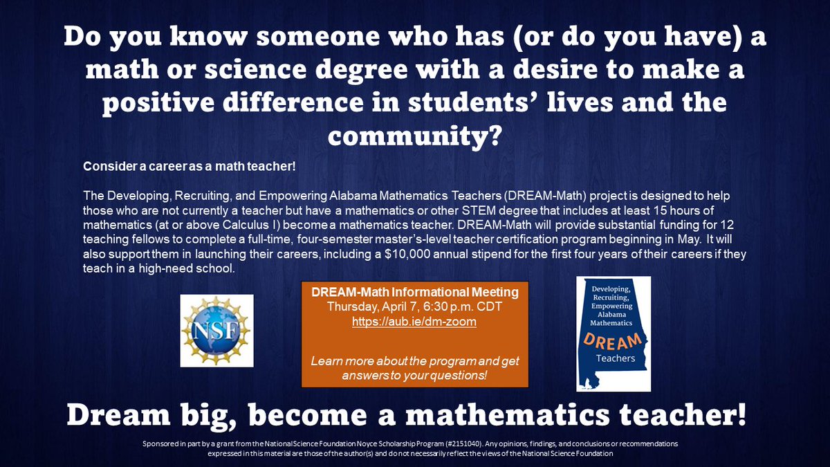 DREAM-Math interest meeting this Thursday! Join us at aub.ie/dm-zoom to get all of your questions answered.