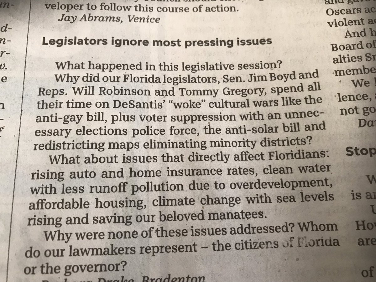CathyNotToday's tweet photo. “Barbara” in Sarasota, Fl asks a legitimate question
@ChrisSprowls @WiltonSimpson
Aka “Handmaids” to DeSantis as he effs over Florida and Floridians https://t.co/MdOMOxIIGK