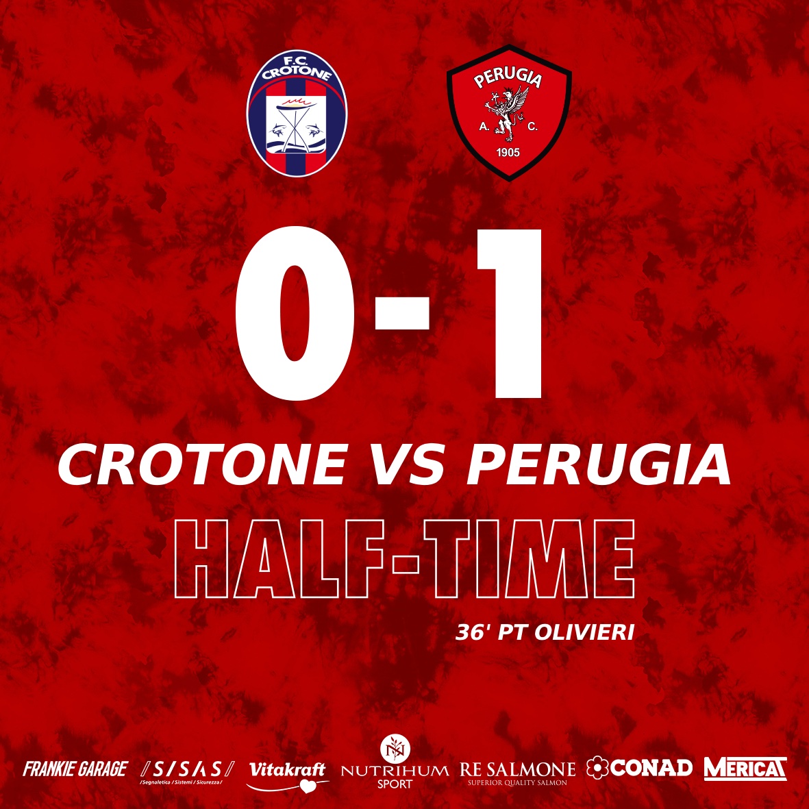ACPerugiaCalcio's tweet photo. Finisce la prima frazione allo Scida!
Al momento la decide la rete di Marco #Olivieri!
Ma ci attendono altri 45' di fuoco!
FORZA RAGAZZI!
#CROPER 0-1
#forzagrifo @Lega_B #SerieBKT #CrotonePerugia https://t.co/n9Dzmbw0ay