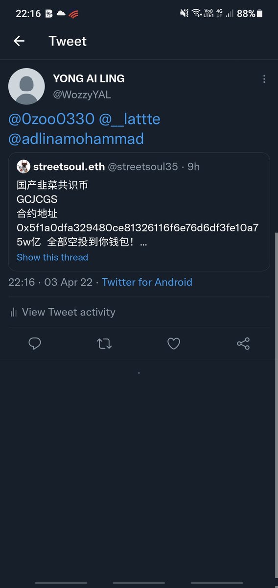 WozzyYAL's tweet photo. @streetsoul35 @GcjcgsCoin 完成任务

0xD89a1393f7a2DB99A989beb54a2c09aaa746C091 https://t.co/DDs2TOOWO9
