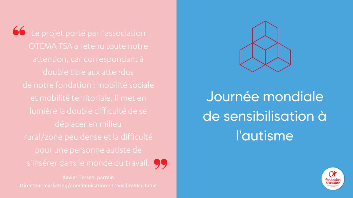 FondTransdev's tweet photo. Lumière sur l'association @OtemaTsa 💡

Elle tente d’apporter des solutions à l’emploi des personnes avec #autisme, en répondant à diverses difficultés notamment liées à la #mobilité.

https://t.co/s9bAneMb9d 

#TousEnBleu https://t.co/vH0pi79lnF