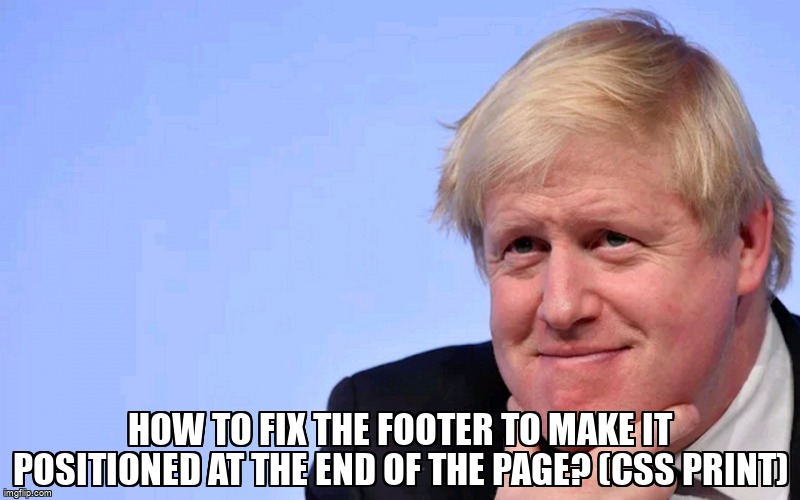 overflow_meme's tweet image. How to fix the footer to make it positioned at the end of the page? (css print) stackoverflow.com/questions/7172… #css #webfrontend #html #cssposition #cssprint