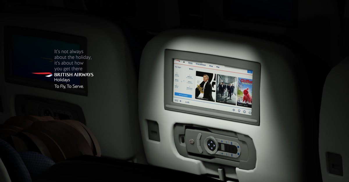 BAVirtualRBX's tweet photo. Sit back, relax and unwind into our updated IFE equipped with the latest technology to make your flight more enjoyable. 

Fly World Traveller for an experience like no other. 

To Fly, To Serve. https://t.co/l6zBiz7tIY
