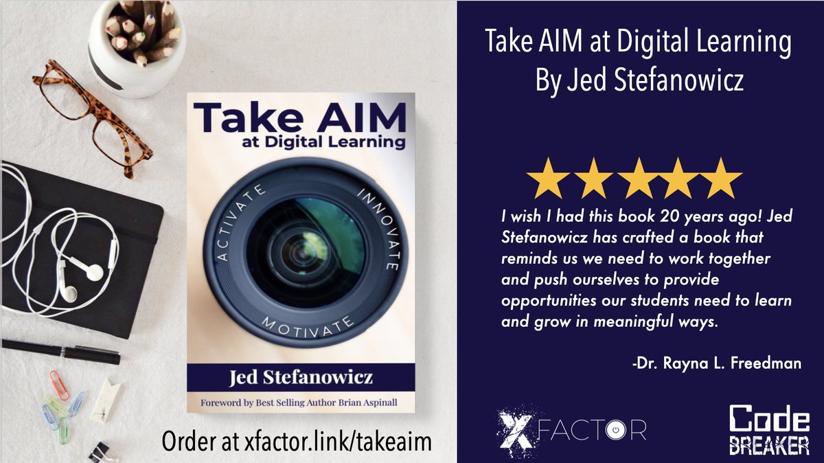 MatthewXJoseph's tweet image. I wish I had this book 20 years ago! @Stefanowicz135  has crafted a book that reminds us we need to work together + push ourselves to provide opportunities our students need to learn + grow in meaningful ways. @rlfreedm 
Order at xfactor.link/takeaim
#XfactorEDU
#Codebreaker