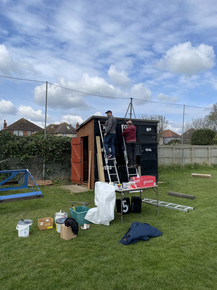 weymouthcricket's tweet photo. Great work put in yesterday by our volunteers to prepare our facilities ready for the season. Only a few weeks to go! 

#Seasiders ⛵️ https://t.co/Zpiu3Pn65K