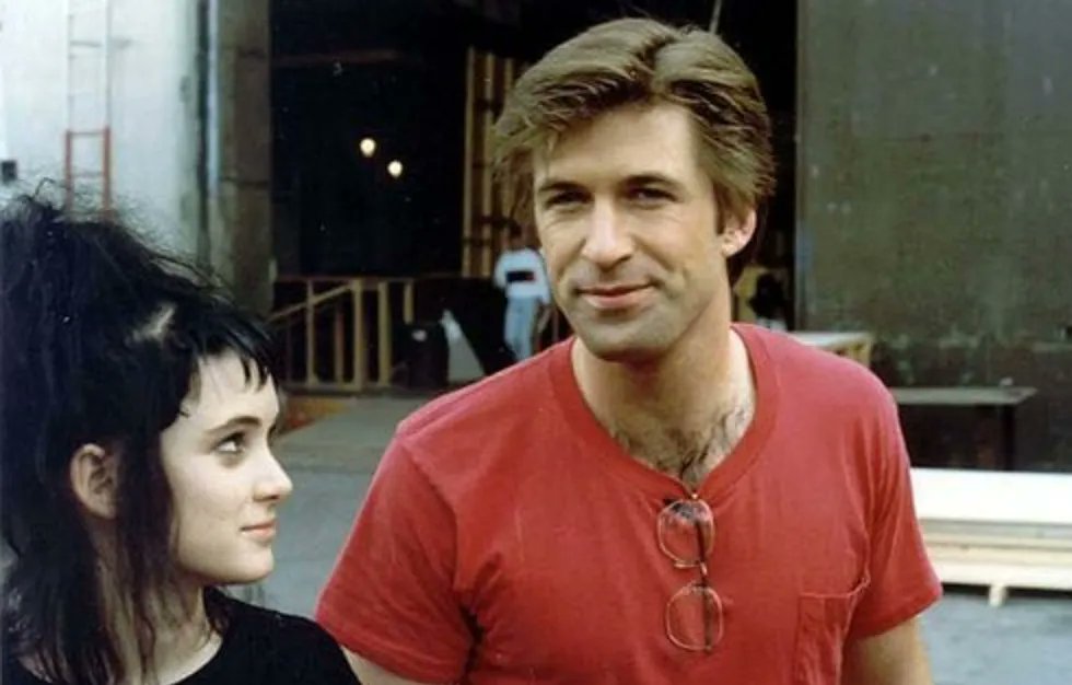 A very happy 64th birthday to Alec Baldwin. Pictured here with Winona Ryder on the set of Beetlejuice, 1987. 