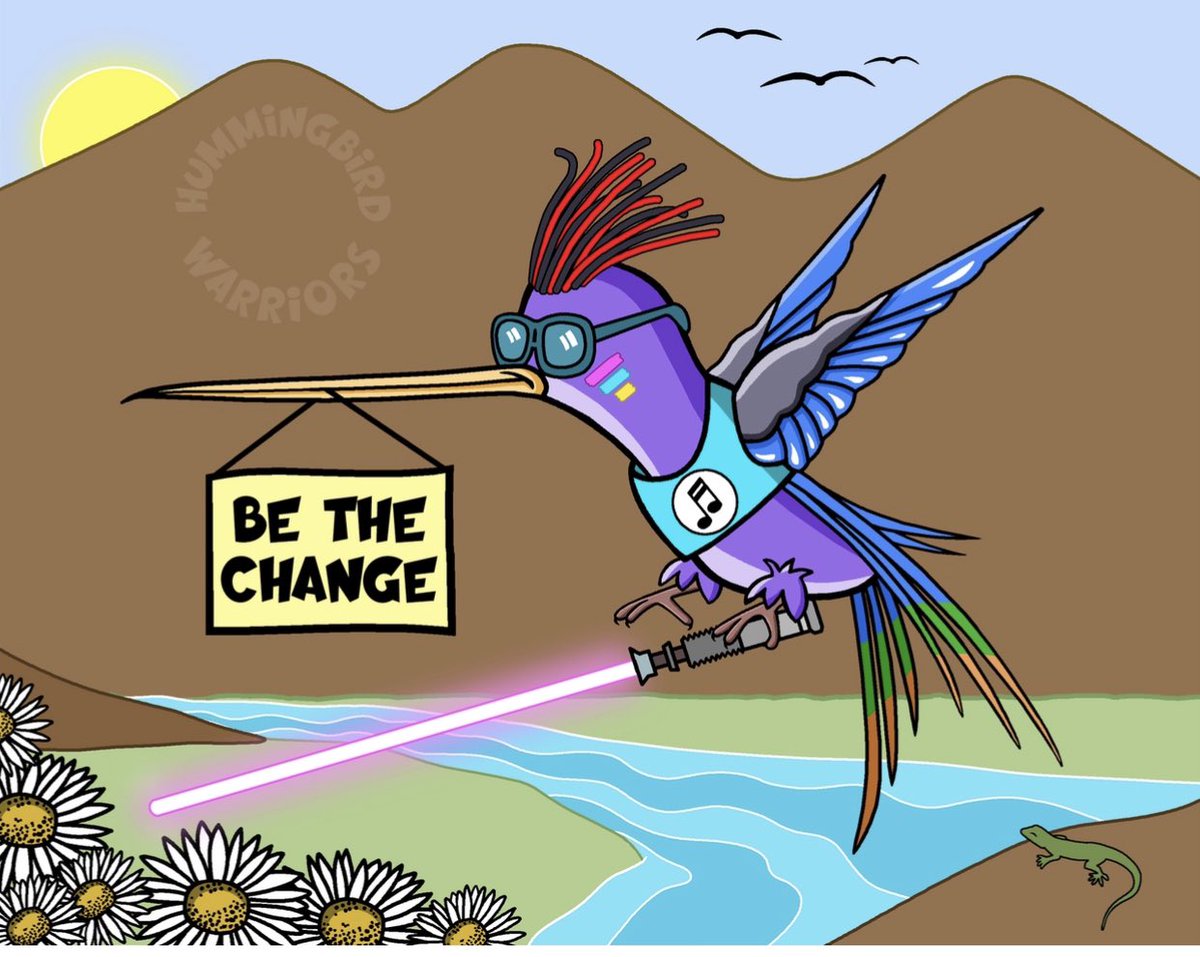 AliciaBrauns's tweet photo. Hummingbird Warriors remind us 2 think about the joy of living &amp; plants 20 trees #NFT #nftcomingsoon #ClimateActionNow #NFTs #NFTCommunity  #hummingbird #SaveTheNature #NFTCollection #NFTcollectors #NFTartist #NFTGame #nftart #nftcollectors #greenplanet #nftusa #ClimateAction https://t.co/pxNM5Yp7Nk