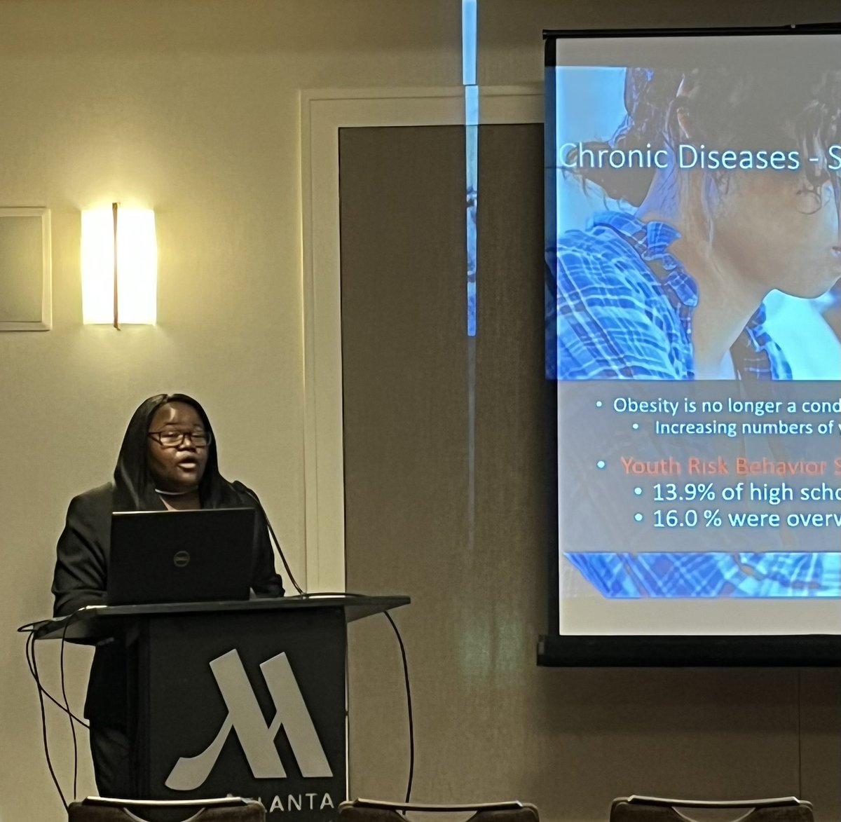 DESUTV_'s tweet photo. @1890ard @DelStateUniv - listening to Alabama A &amp; M’s Katelyn Boyle discuss nutrition for African Americans with family history of chronic disease. https://t.co/kYb2HiWtoI