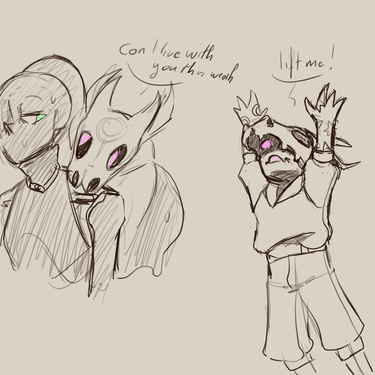 ArtOkame's tweet photo. Made some sketch of Azagaroth ! with Nightmare and Tef (his "big little sister")
#undertaleau #undertale #azagaroth #tef #shipchild #nightmare #dreamtale #utel https://t.co/IMfv5gvzrD